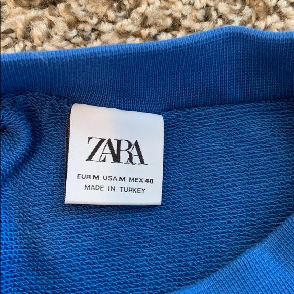 Zara Blue Knit Top men’s M - Picture 7 of 10